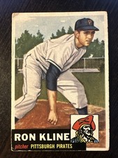 1953 TOPPS #175 RON KLINE PIRATES VG (CREASE) *Hot Corner Vintage* picture