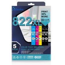 5PK 822XL Ink Cartridges For Epson WF-3820 WF-4820 WF-4833  picture