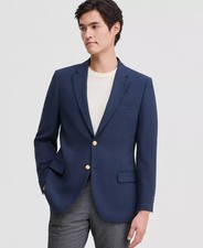 $295 Nautica Men's Navy Modern Fit Active Stretch Solid Blazer 42 S zau0626 picture