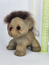 Vintage Dam Things Originals Grey Elephant Troll Doll Rare Glass Eyes 1964 Soft picture