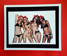DEATH NYC Hand Signed LARGE Print Framed 16x20in COA VICTORIA'S SECRET MODELS FL picture