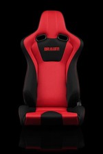 BRAUM Venom Series Sport Seats - Black and Red Cloth (Red Stitching) - Pair picture