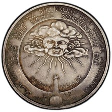 GERMANY Halley's Comet 1910 silver Medal / Karl Goetz / PCGS UNC Details picture