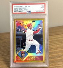 2003 Topps Chrome Albert Pujols Gold Refractor #35 SP  /449 PSA 9 picture