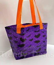 Ikea HÖSTAGILLE KUSTFYR Bag, Lilac Purple, Bats Pattern 10 ¾x7x10 ¾