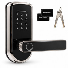 Smart Door Lock with Handle Fingerprint Keypad Keyless Entry Bluetooth for Home picture
