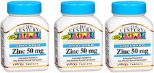 21st Century Zinc 50mg Chelated Tablets 110ct each *Three Pack* picture
