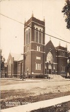 H97/ Beaver Dam Wisconsin RPPC Postcard c1940s St Stephen's Church  150 picture