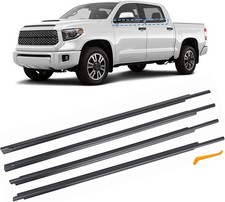 Window Molding Trim Seal Compatible with 2007-2021 Toyota Tundra Crewmax, 4 Pcs picture