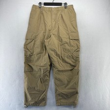 Uniqlo Pants men's large Brown Tan Baggy Wide Leg parachute Military Surplus picture