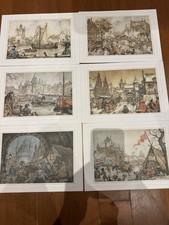 Six Prints By artist Anton Pieck Vintage Ordered In 1986 Never Used Or Framed picture