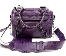Balenciaga Agneau Motocross Giant Covered Metro Bag Purple Shoulder Bag picture