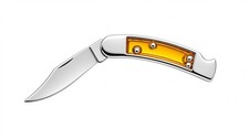BUCK FOLDING KNIFE LAPEL / HAT PIN BRAND NEW ENAMELED 1-3/8