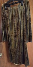 Cactus Flower Brown Skirt and Shirt Set - Vintage - Excellent Condition picture