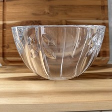 ORREFORS Gunnar Cyren GC Signed Heavy Crystal Bowl Leaf Leaves Heavy 4759-13  EE picture