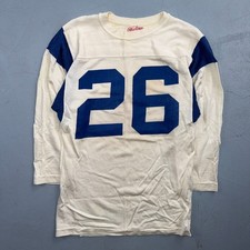 VTG Rawlings Football Jersey 26 White Blue USA Athletic T Shirt 1960s Rockabilly picture