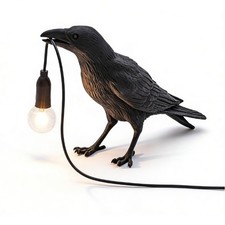 Gothic Crow Raven Table Lamp Animal Desk Light Decor | Lifelike Bird Raven Cr... picture