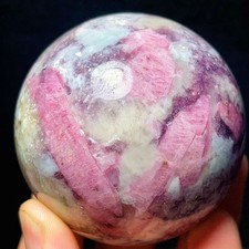 Rare 442G Natural Beautiful Pink tourmaline unicorn sphere Healing  L8115 picture