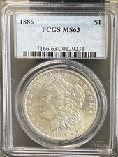 1886-O $1 Morgan Silver Dollar Pcgs Ms63 Nice Shiny Coin picture
