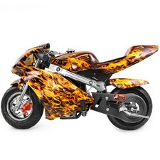 XtremepowerUS Kids Mini Ride On Motorcycle Gas Pocket Bike 4 Stroke 40CC Yellow picture