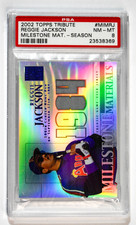 2002 Topps Tribute Milestone Reggie Jackson Game-Used Jersey /84 PSA 8 Angels picture
