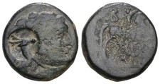 🔥PHILIP III-323-317 BC-15mm/4.36g-F-MACEDON-HERAKLES-HORSE-STAG COUNTERMARK-ATG picture