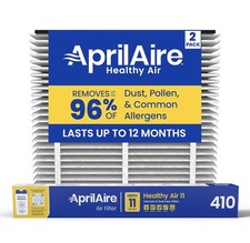 AprilAire 410 Replacement Air Filter MERV11 Clean Air Dust 16x25x4 New (2 Pack) picture