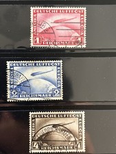 GERMANY - # C35-37 Zeppelin Complete Set Used - CV $ 123 picture