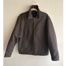 vintage y2k Gap Herringbone Wool Jacket Brown fall preppy menswear outerwear picture
