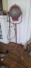 Vintage Mole Richardson Incandescent Stage Spotlight on Wheeled Stand, Red,Tilt picture