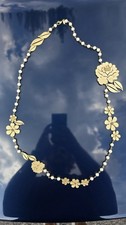 CHANEL Vintage 2008 Autumn (08A) Filigree Camellia Floral Pearl Long Necklace picture
