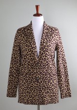 ANN TAYLOR NWT $140 Leopard Cheetah Print Sweater Blazer Jacket Top Size Medium picture