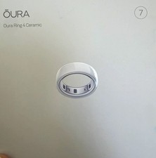 ŌURA Oura Ring 4 Ceramic White cream Size 7 Activity Tracker Ring w/ Charger. picture