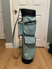 Vintage Fairway Golf Bag Light Blue with Navy Blue Accents picture