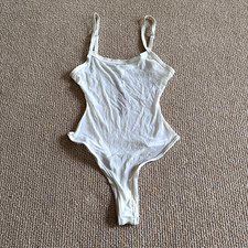 Skims Bone Summer Mesh Strappy Bodysuit, Size Medium NWT picture