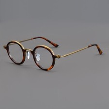 Retro Small Round Metal Eyeglasses Frame With Clear Lens Classical Spectacles picture