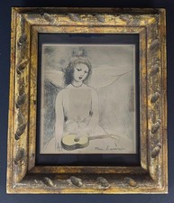 Marie Laurencin 1885-1956 French Colored Etching Jeune Fille a la Guitare 1946 picture