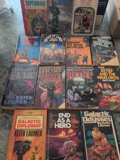 14 Science Fiction Paperback Book Lot Keith Laumer, Steve Perry,  Phillips (B42) picture