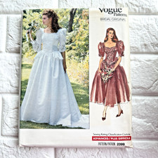 Vtg NEW Vogue 2399 Pattern 6 8 10 Bridal Original Wedding Pattern Puff Sleeve FF picture