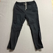 H&M Divided Mens Jogger Pants Size 34 Black Cotton Blend Drawstring Elastic picture