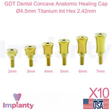 10x Concave Anatomic Dental Healing Cap Ø4.5mm Int Hex 2.42mm Titanium picture