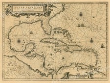 1650s “Insulae Americanae” Vintage Style US Caribbean Map - 18x24 picture