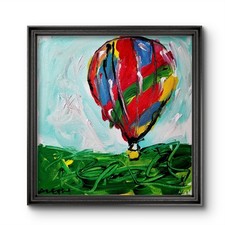 Original Abstract Balloon Painting Canvas Neo Expressionist Fine Art Decor 12x12 picture