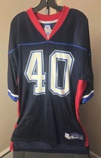 Buffalo Bills NFL Reebok Classic Blue Brown #40 Large Jersey picture