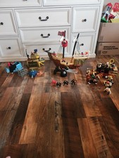 Fisher Price Vintage Toy Lot Pirate Ship Wild Western Knight Submarine Cowboy picture