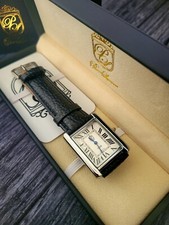 Swiss Inspired Iconic Classic Mens Watch Pierre Lucerne Tank Black Band With Box picture