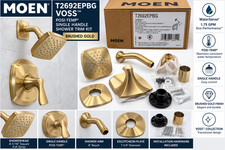 Mo*en T2692EPBG Voss Posi-Temp Shower Trim Kit Brushed Gold 1.75 GPM picture