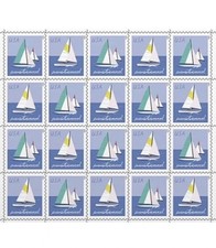 SAILBOATS 25 Sheets of 20 (500 total) Postcard Rate Forever Stamps MNH#5747-5748 picture