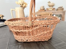 Small  Rustic Vintage French Strawberry Basket, primitive 13” L picture
