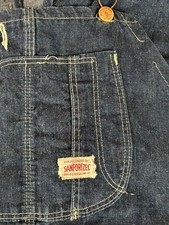 VTG 1940s Pioneer Montgomery Ward Sanforized Denim Overalls Workwear 38 Large picture